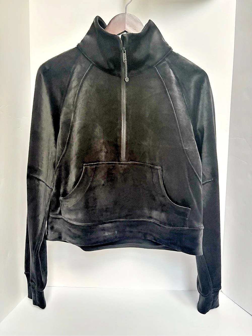 Lululemon Velvet Scuba Oversized Funnel Neck Half-Zip Pullover -Black - XS/S -NW